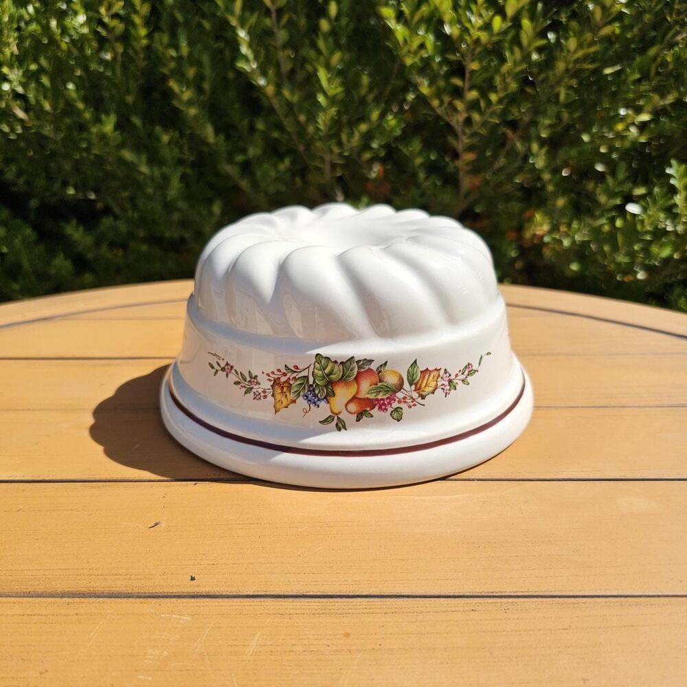Vintage Ceramic Fruit Motif Decorative Jello Mold